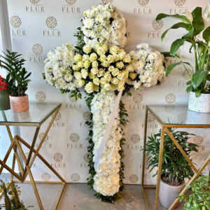 Classic White Funeral Cross